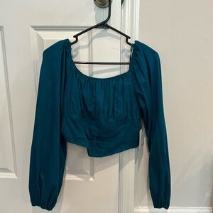 Blue corset crop top
